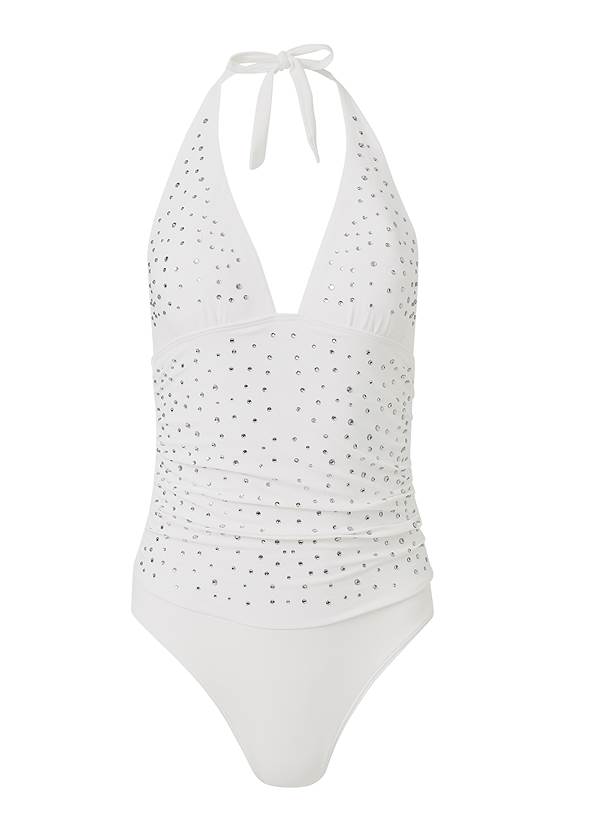Ghost with background  view Jeweled Halter One-Piece