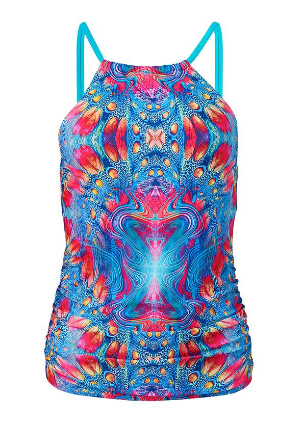 Ghost with background  view Ruched Side Halter Tankini Top