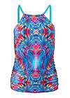 Ghost with background  view Ruched Side Halter Tankini Top