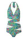 Ghost with background  view Peek-A-Boo Halter One-Piece