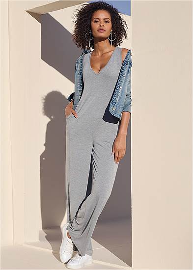 Relaxed V-Neck Jumpsuit