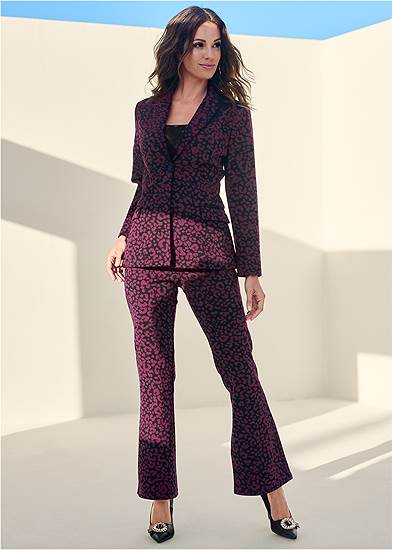 Ponte Knit Leopard Suit