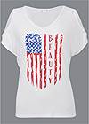 Ghost with background front view Americana Cold-Shoulder Top