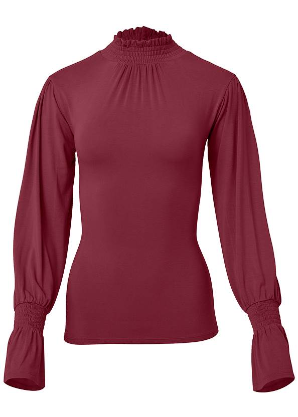 Alternate View Mock Neck Knit Blouse