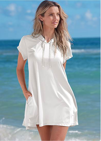Plus Size Hoodie Cover-Up Dress