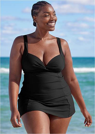 Plus Size Fit And Flare Swim Dress