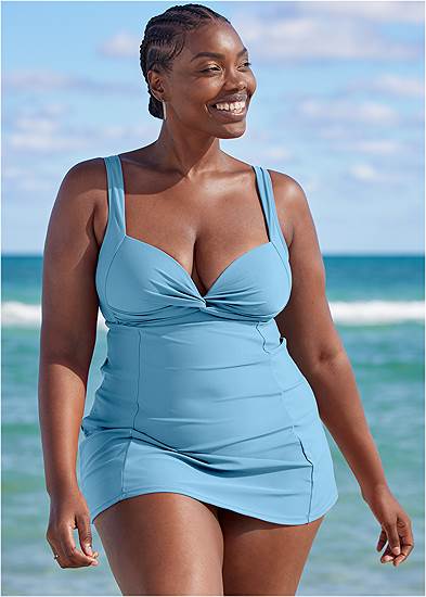 Plus Size Fit And Flare Swim Dress