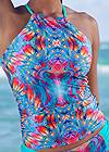 Detail front view Ruched Side Halter Tankini Top