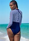 Cropped back view Surf Long Sleeve One-Piece