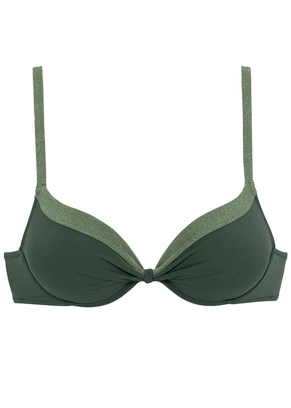 SOLID Push-up Bikini Top - Forest green