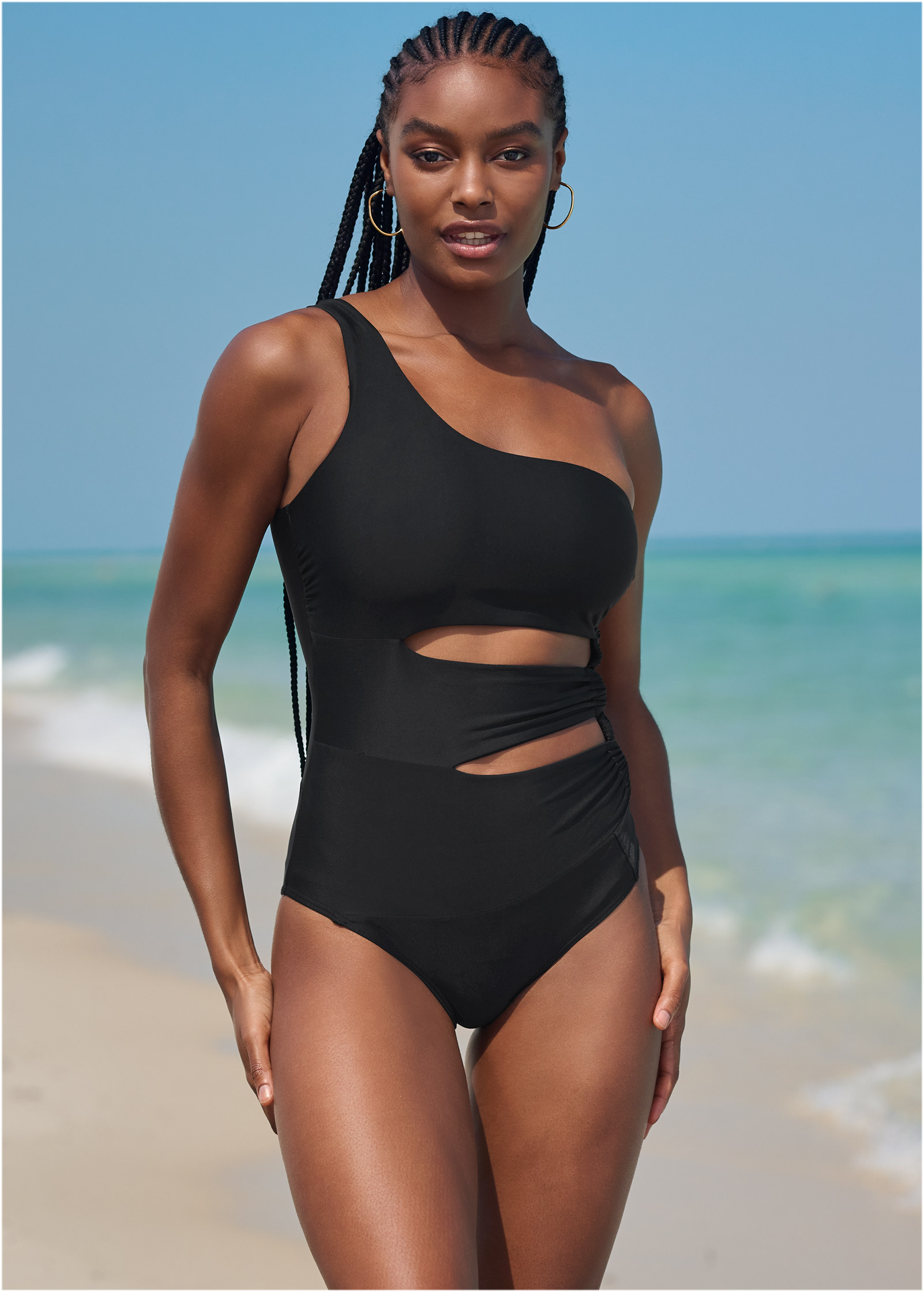 The Audrey One-Piece Swimsuit in Black Beauty | VENUS