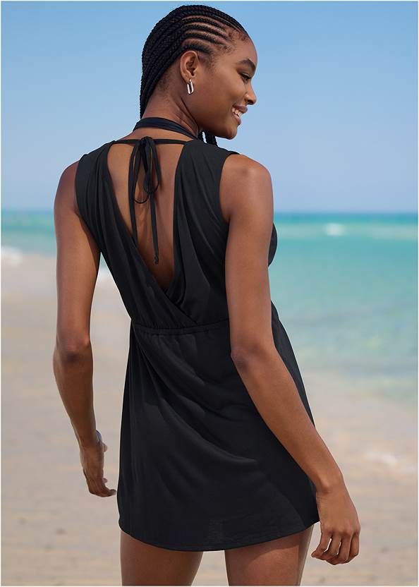 Back View Tie Back Cover-Up Dress