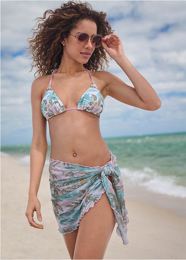 Mesh Wrap Skirt,Goddess Enhancer Push-Up Top,Fiji Bikini Bottom