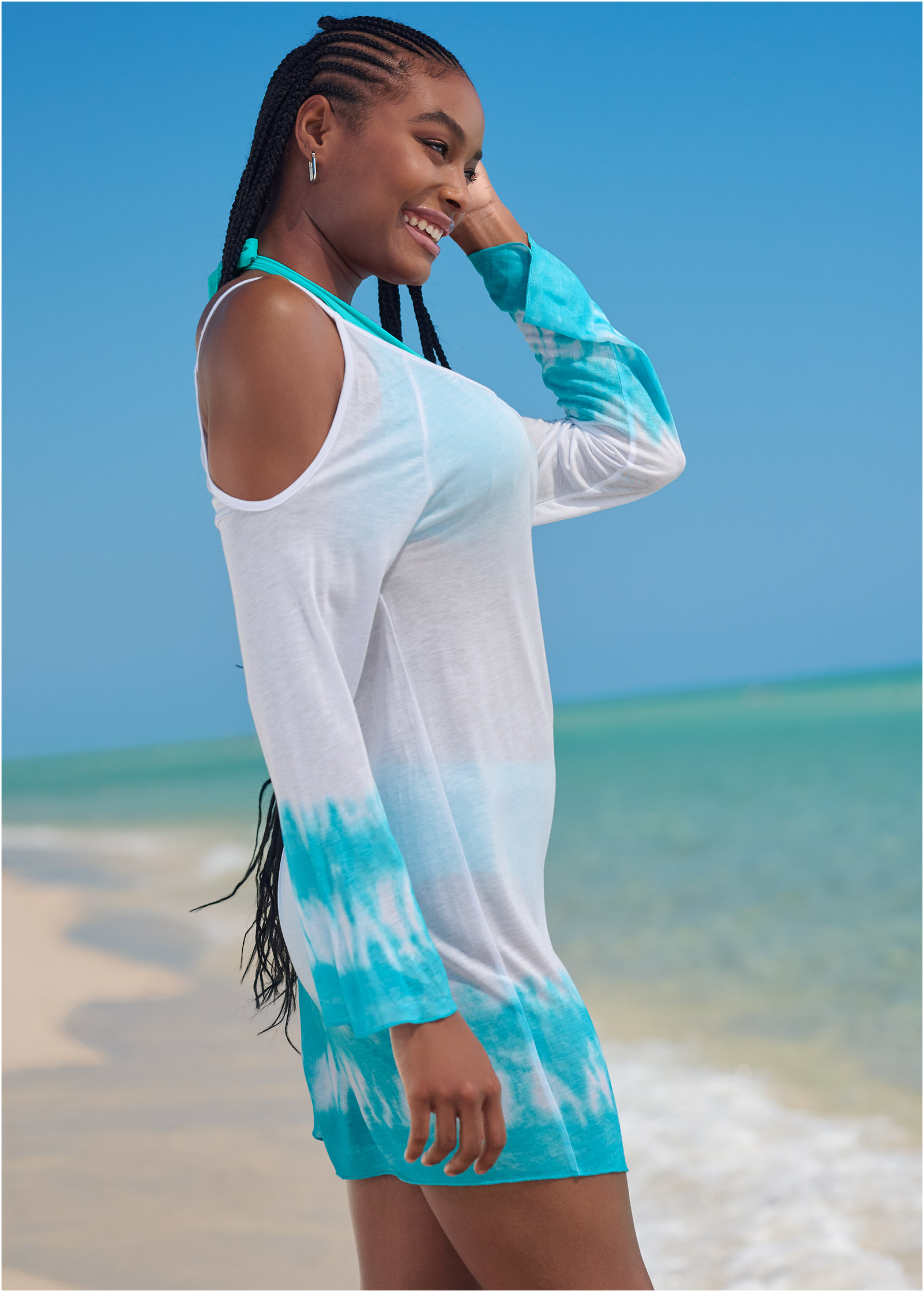 Cold shoulder beach outlet cover up