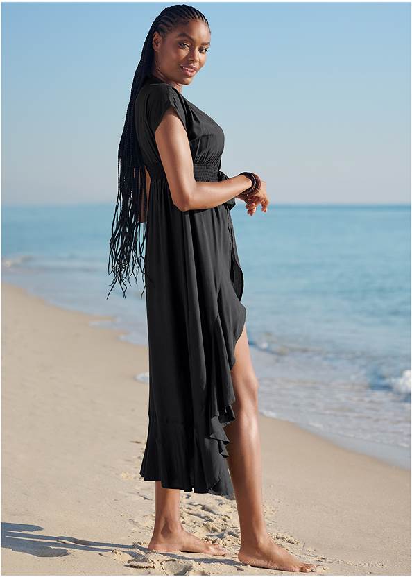 Full side view Ruffle Cover-Up Dress