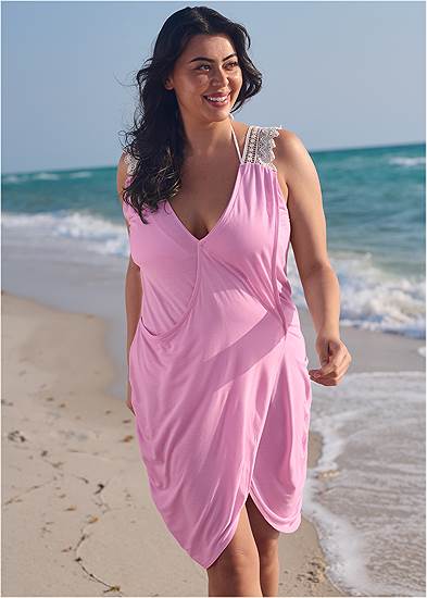 Plus Size Overlay Cover-Up Dress