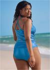Back View Shimmer High Neck Tankini