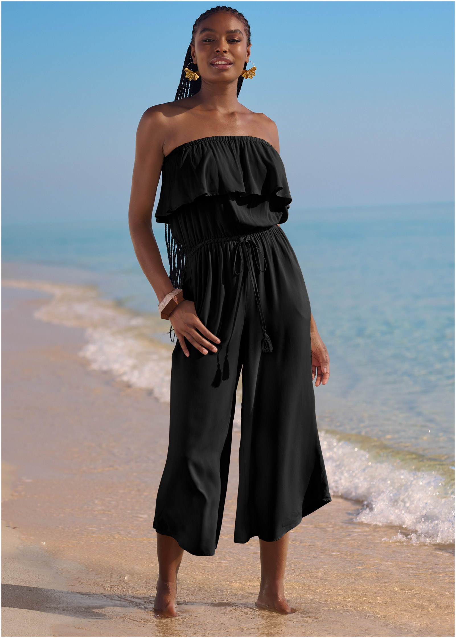 Strapless Jumpsuit in Black Beauty VENUS