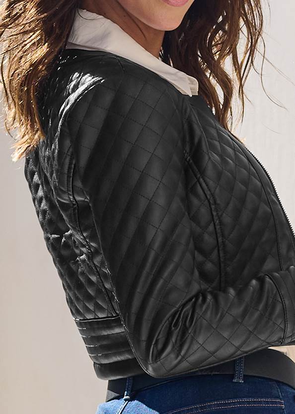 Alternate View Faux Leather Quilted Jacket