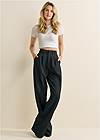 Full Front View High-Rise Wide-Leg Trousers