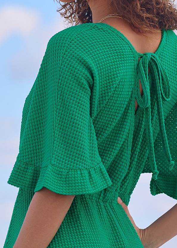 Detail back view Waffle Knit Cover-Up Dress