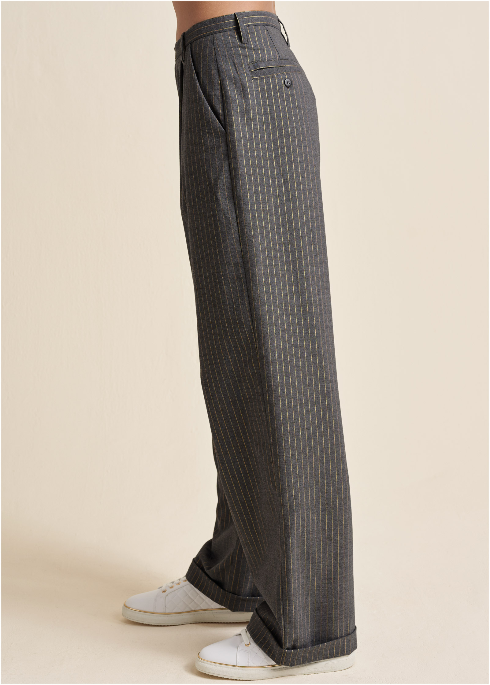 Wide leg trousers 2024 with stripe down side