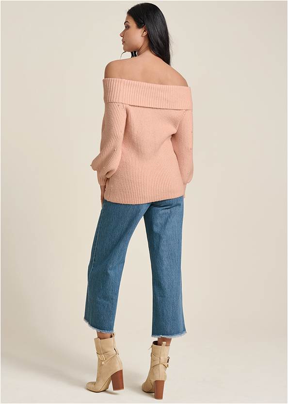 Full back view Pearl Embellished Sweater