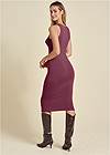 Full back view Ribbed Sweater Dress