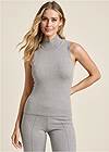 Cropped front view Sleeveless Turtleneck