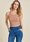 Cropped front view Ribbed Crop Tank 2-Pack