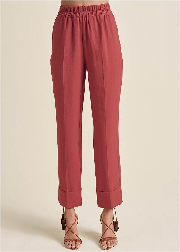 Waist down front view Tapered Pant With Cuff