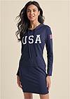 Front View Usa Hooded Lounge Dress