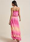 Full back view Strapless Ombre Maxi Dress