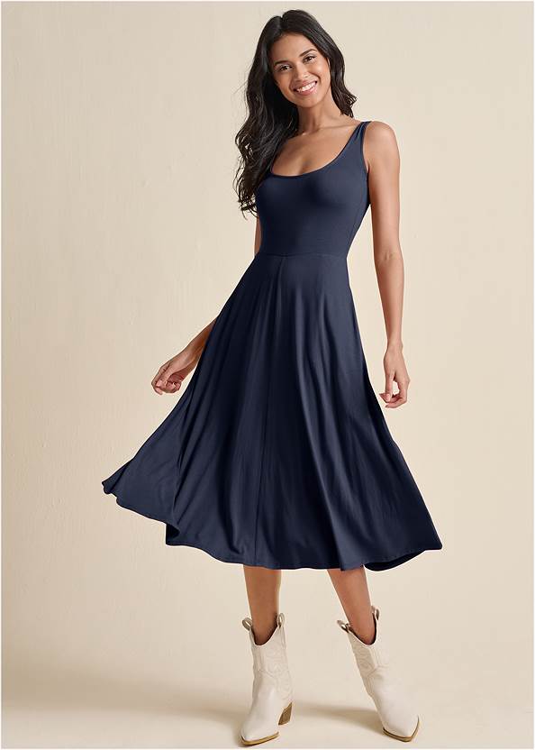 Full front view Midi Dress With Pockets
