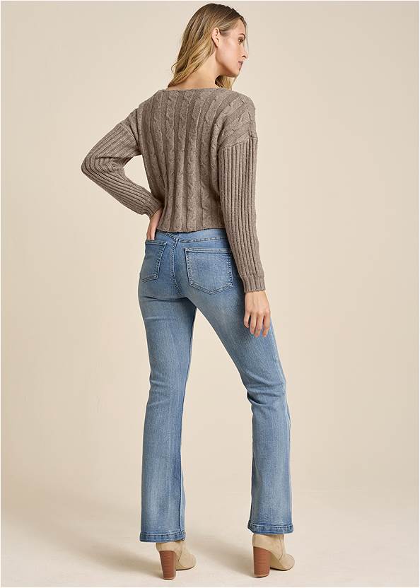 Full back view Twist Front Sweater