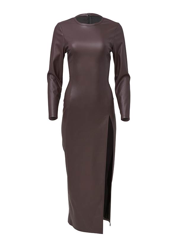 Ghost with background  view Faux Leather Column Dress