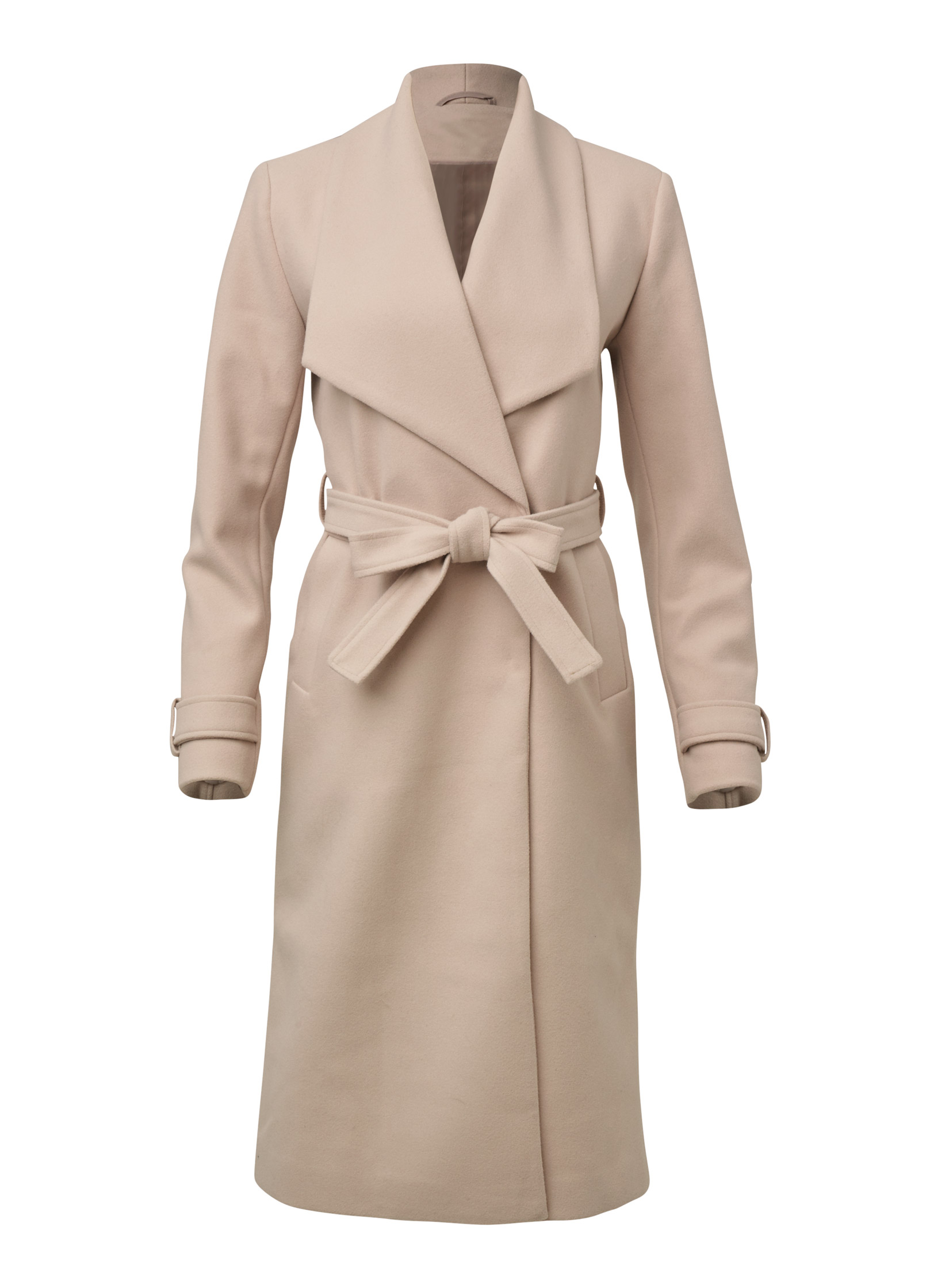 WRAP COAT WITH BELT in Stone | VENUS