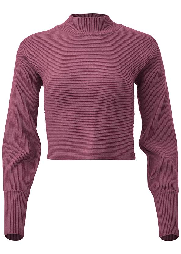 Ghost with background front view Ribbed Mock-Neck Sweater
