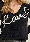Detail front view Love Graphic Sweater