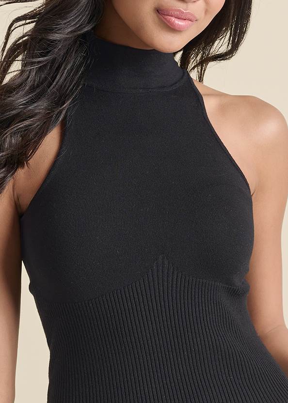 Detail front view Halter Sweater Tank