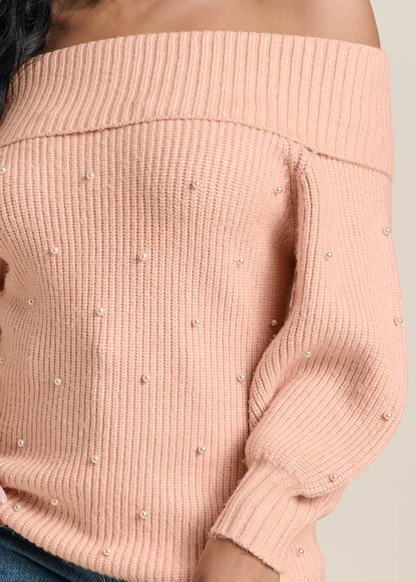 Detail front view Pearl Embellished Sweater