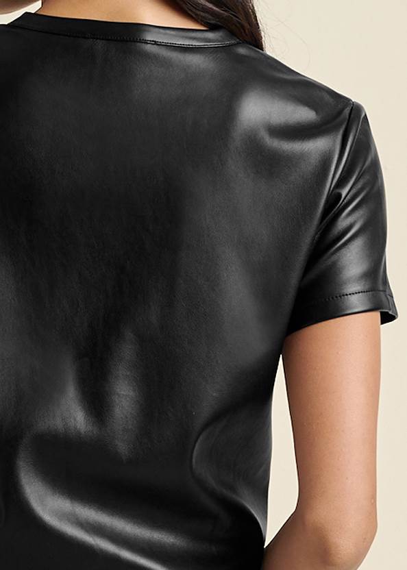 Detail back view Faux Leather Top