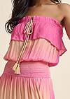 Detail front view Strapless Ombre Maxi Dress