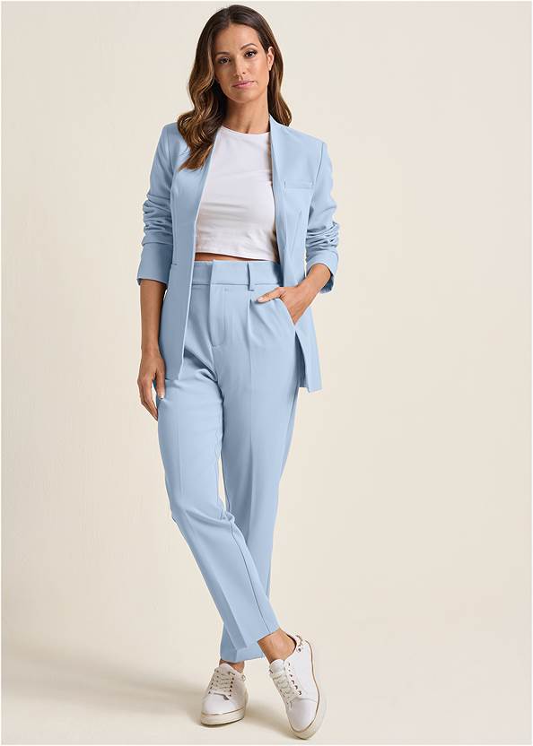 Tailored Suit Pants,Structured Blazer,Basic Cami Two Pack,Pointed Lace-Up Heels