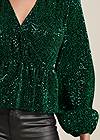 Detail front view Allover Sequin Wrap Top
