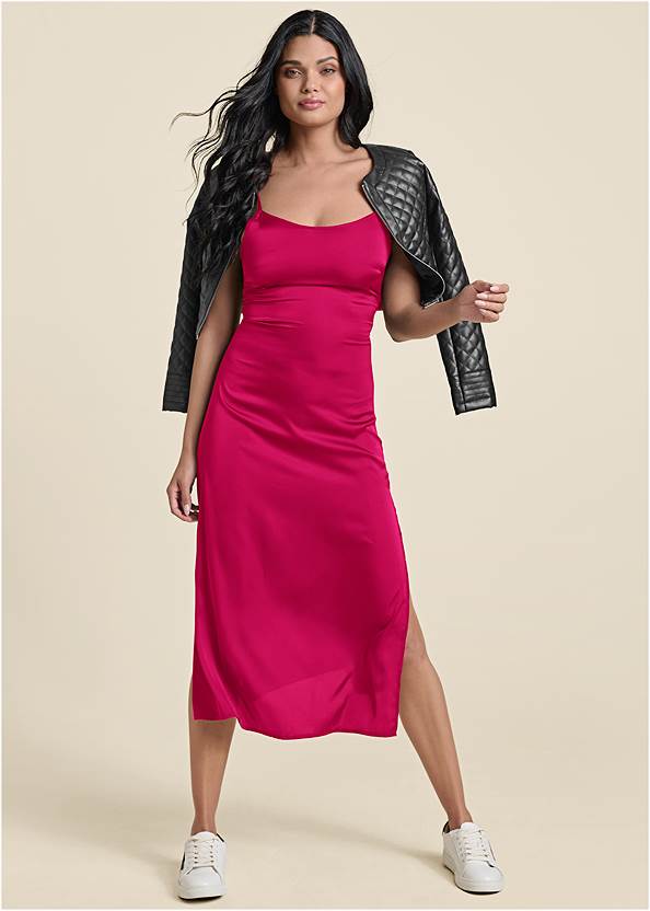 Women's Midi Slip Dress - A New Day™ Hot Pink M