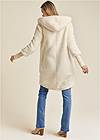 BACK View Cozy Sherpa Hooded Jacket