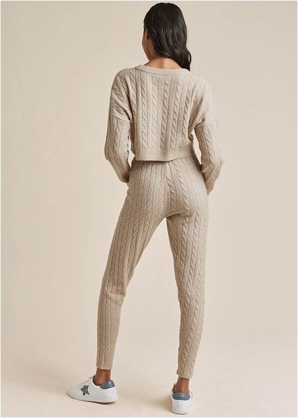Full back view Cable Knit Cropped Sweater