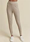 Waist down front view Cable Knit Leggings