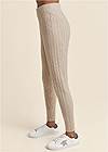 Waist down side view Cable Knit Leggings